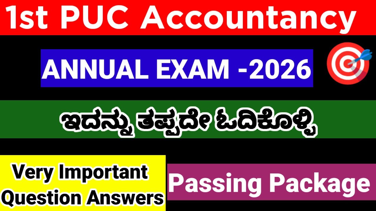 1st PUC Accountancy Passing Package chapter wise important questions for annual exam 2025-26