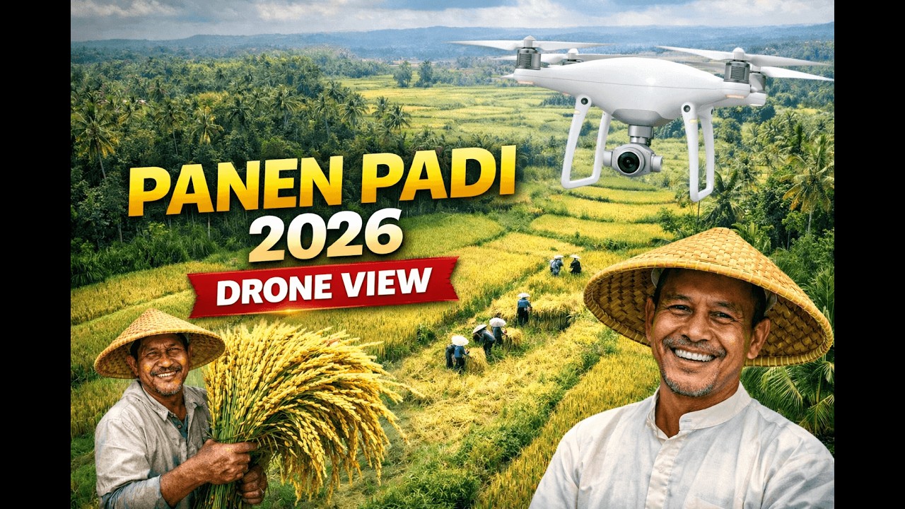 Musim Panen Padi Malang Selatan 2026 🌾 Drone View Sawah Indonesia | DJI Mini 4K