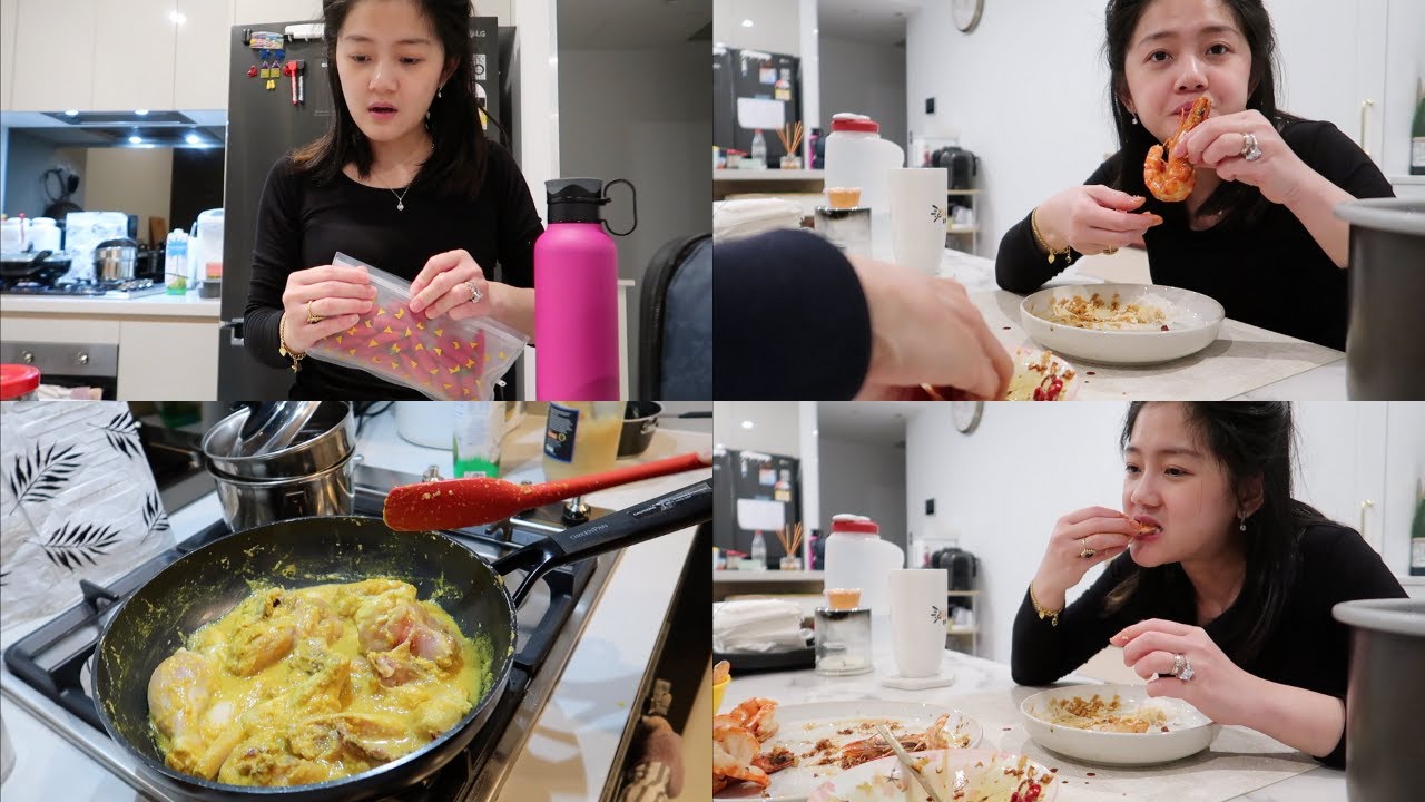 PULANG KERJA MASAK AYAM KUNING & UDANG PANGGANG MENTEGA ASAL AJA DAH | Its Flair'sLife
