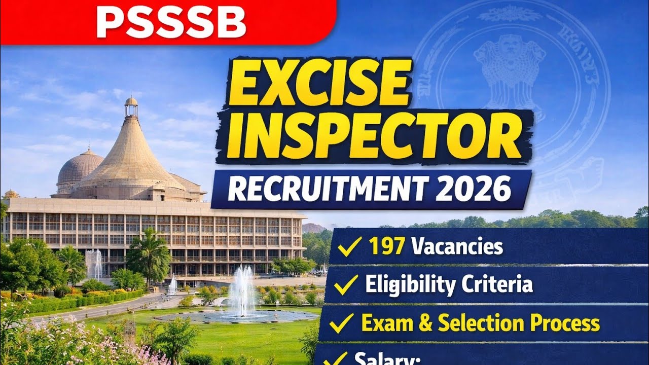 Punjab Excise Inspector Recruitment 2026 🚨| Full Details, Eligibility, Salary & Apply Online