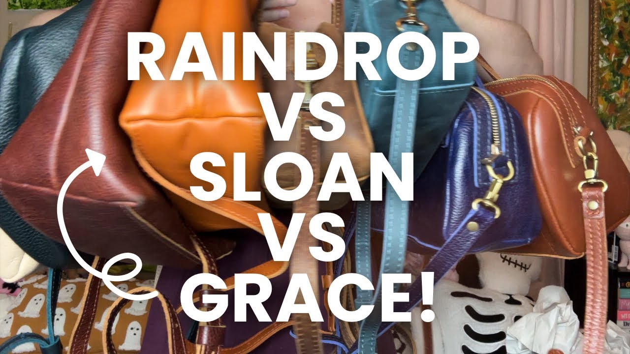 comparing the Raindrop vs Sloan vs Grace bags from Portland Leather Goods! (all sizes included!)