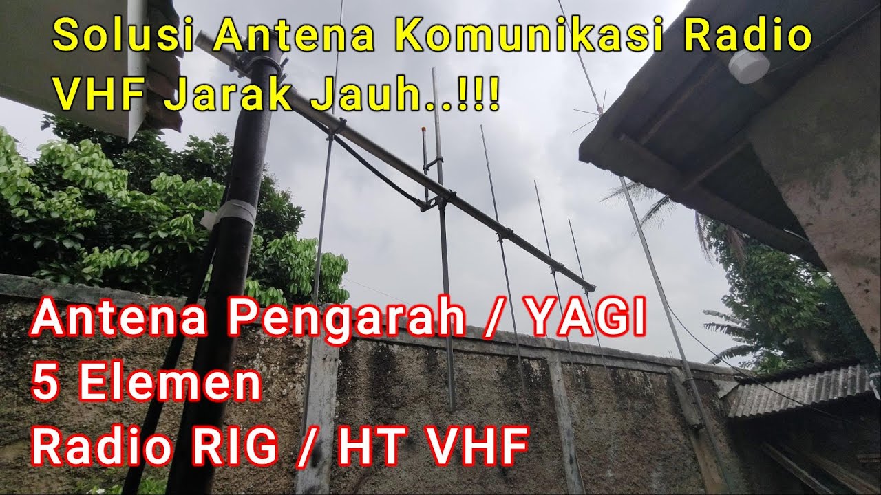 Antena Radio Vhf Jarak Jauh Pengarah Yagi 5 Elemen