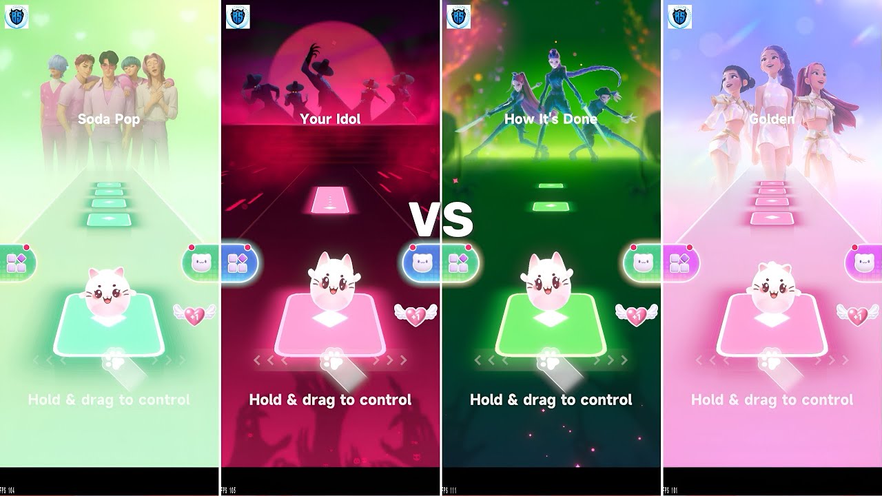 Bongo Cat : Saja Boys (Soda Pop - Your Idol) VS Huntrix (How It's Done - Golden) | Dancing Cats 2