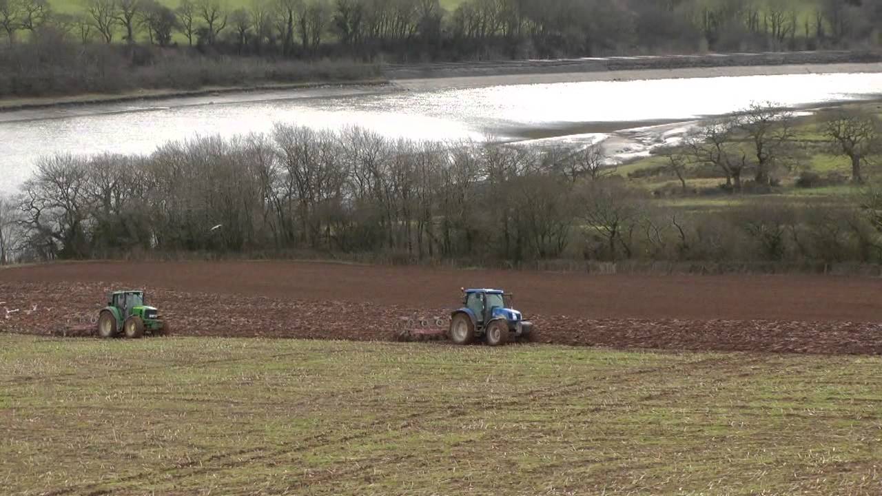 Ploughing by Pairs.  John Deere and New Holland