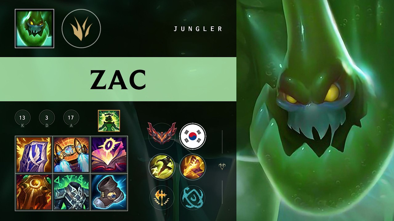 Zac Jungle vs Sejuani - KR Grandmaster Patch 26.09