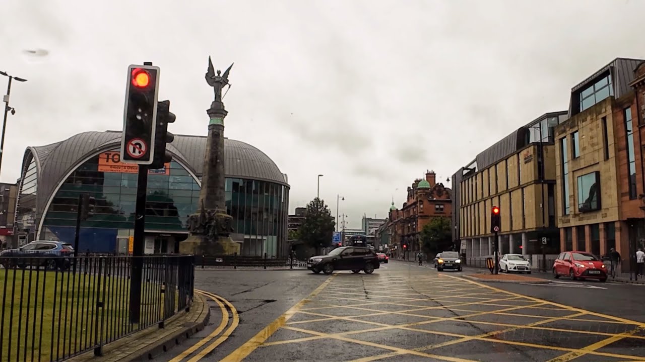 Rainy Day Drive Through Newcastle Upon Tyne - Cozy Vibes