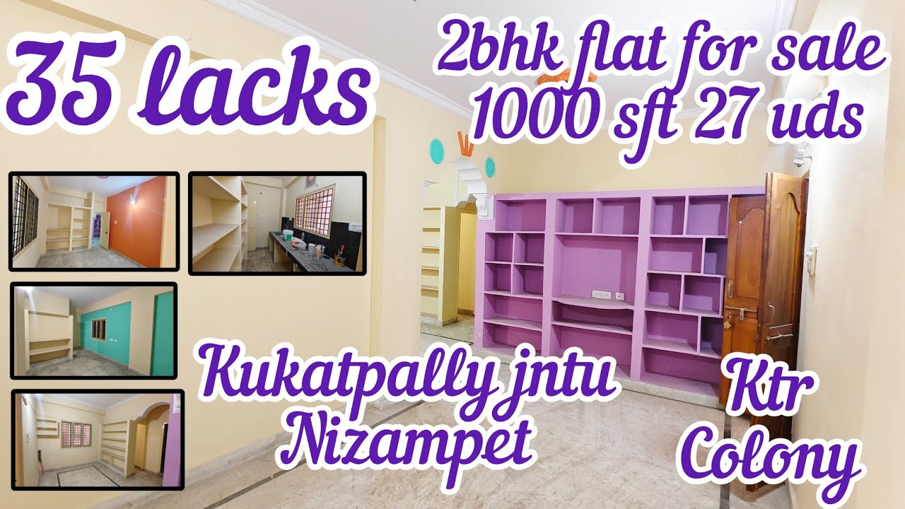 2bhk flat for sale 35 lacks west facing 27 uds 1000 sft Kukatpally jntu nizampet ktr colony#jphomes