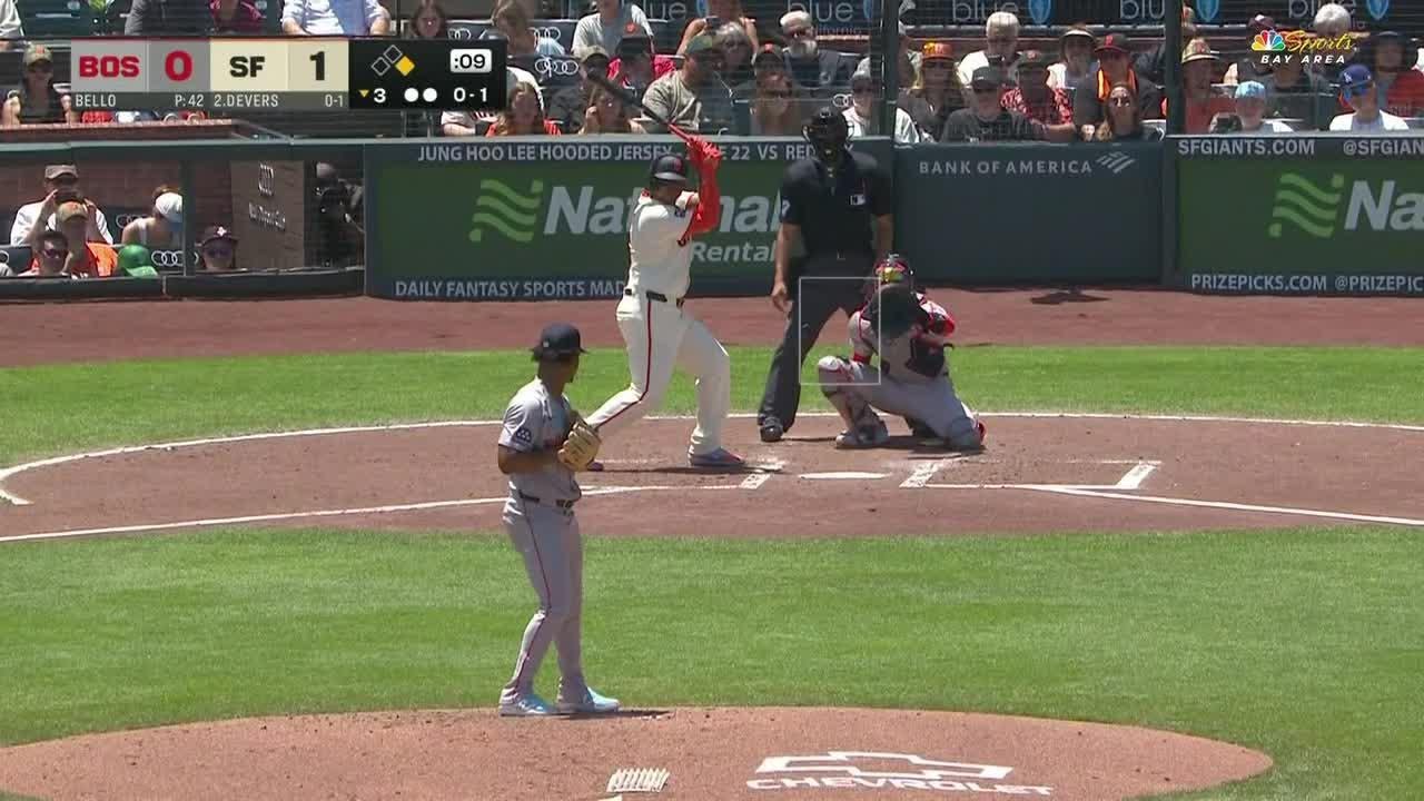 Rafael Devers homers against the Red Sox for his FIRST HOME RUN with Giants ☄️ | ESPN MLB