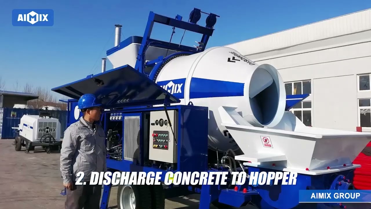 How To Operate AIMIX ABJZ40C Diesel Concrete Mixer Pump
