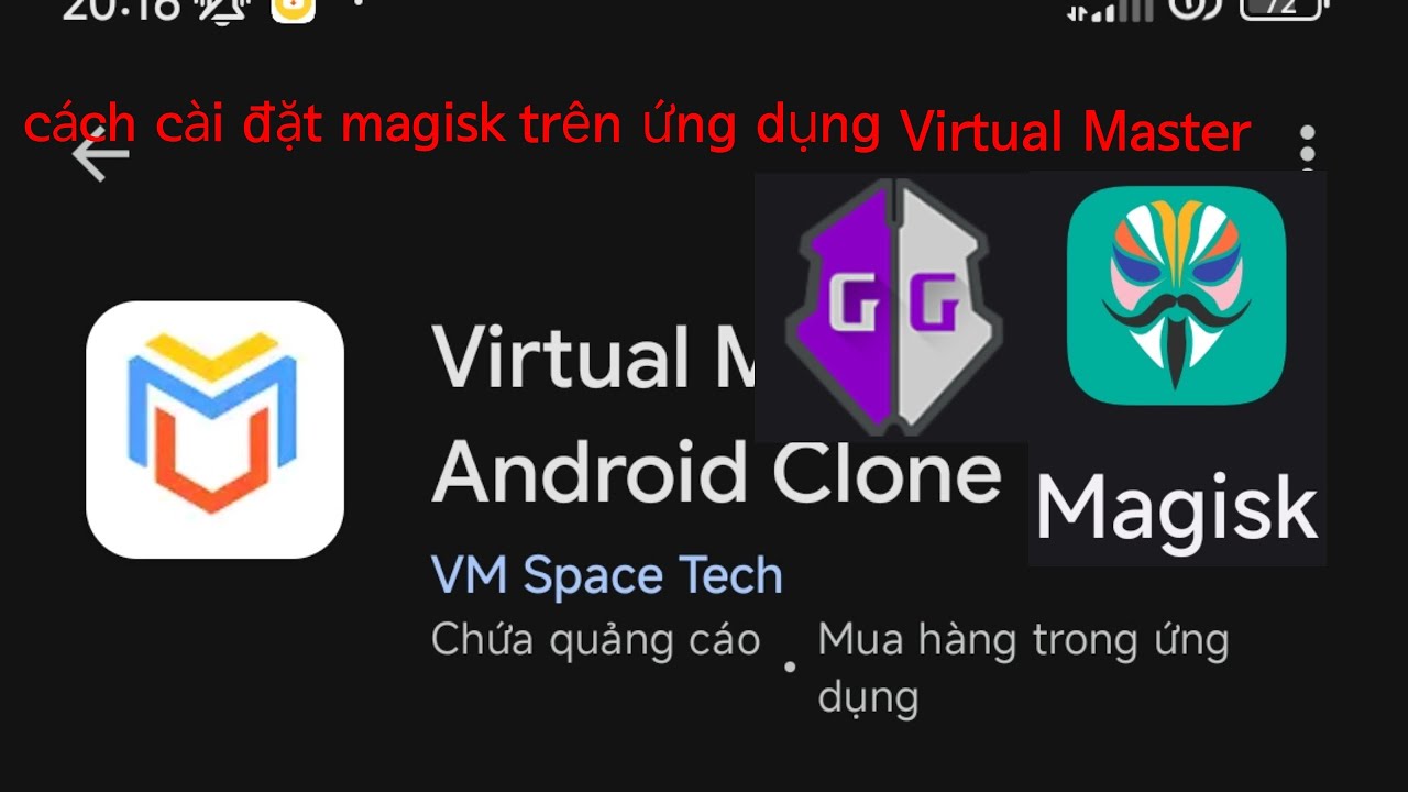 cách cài đặt magisk trên ứng dụng Virtual Master Android 11 12 13 14 15