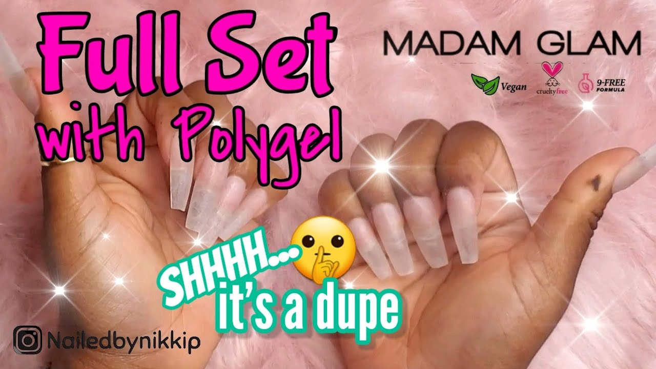 POLYGEL on FULL COVER TIPS 🚩 dupe for Kiara Sky Gelly Tips | 123 Go Method | Apres Gel X