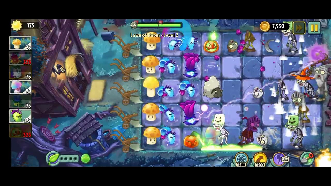 Lawn of doom lvl 1-4 #pvz2#pvz2reflourished#halloween#thymedevent 