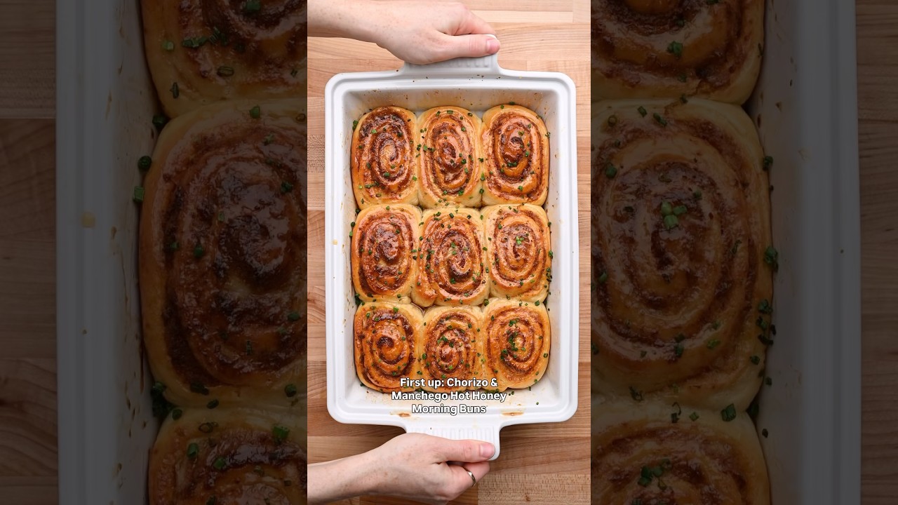 Chorizo & Manchego Hot Honey Morning Buns 🌶️🍯