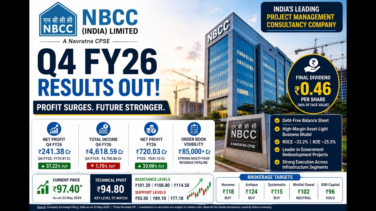 NBCC Q4 FY26 Results Analysis | 37% Profit Growth | ₹0.46 Dividend & Share Price Target 2026