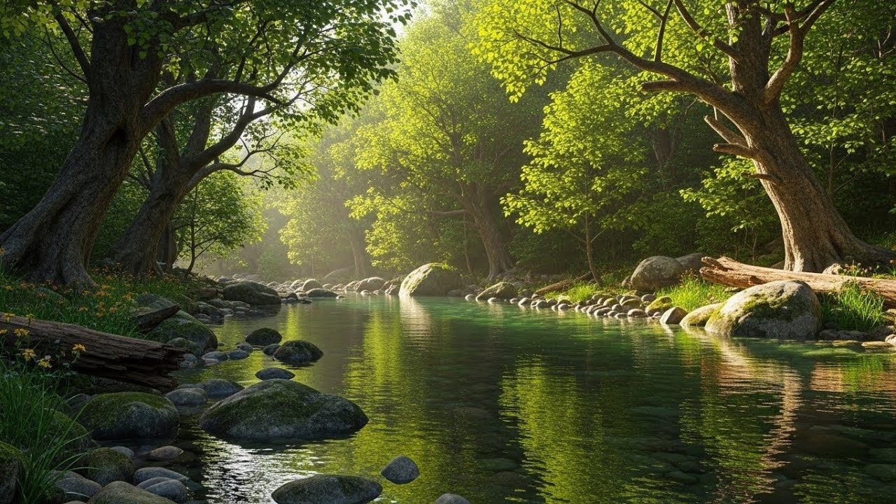 Peaceful Flowing River 🌊 Natural Ambience Sound for Deep Sleep and Stress Relief #26