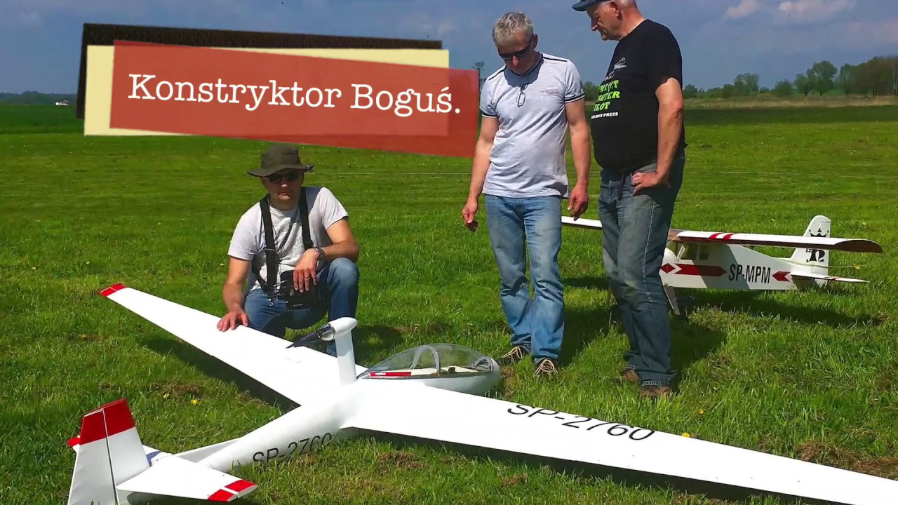 Szybowiec SZD-9 Bocian RC. Oblot Boćka. Strzelce Małe Szczurowa.