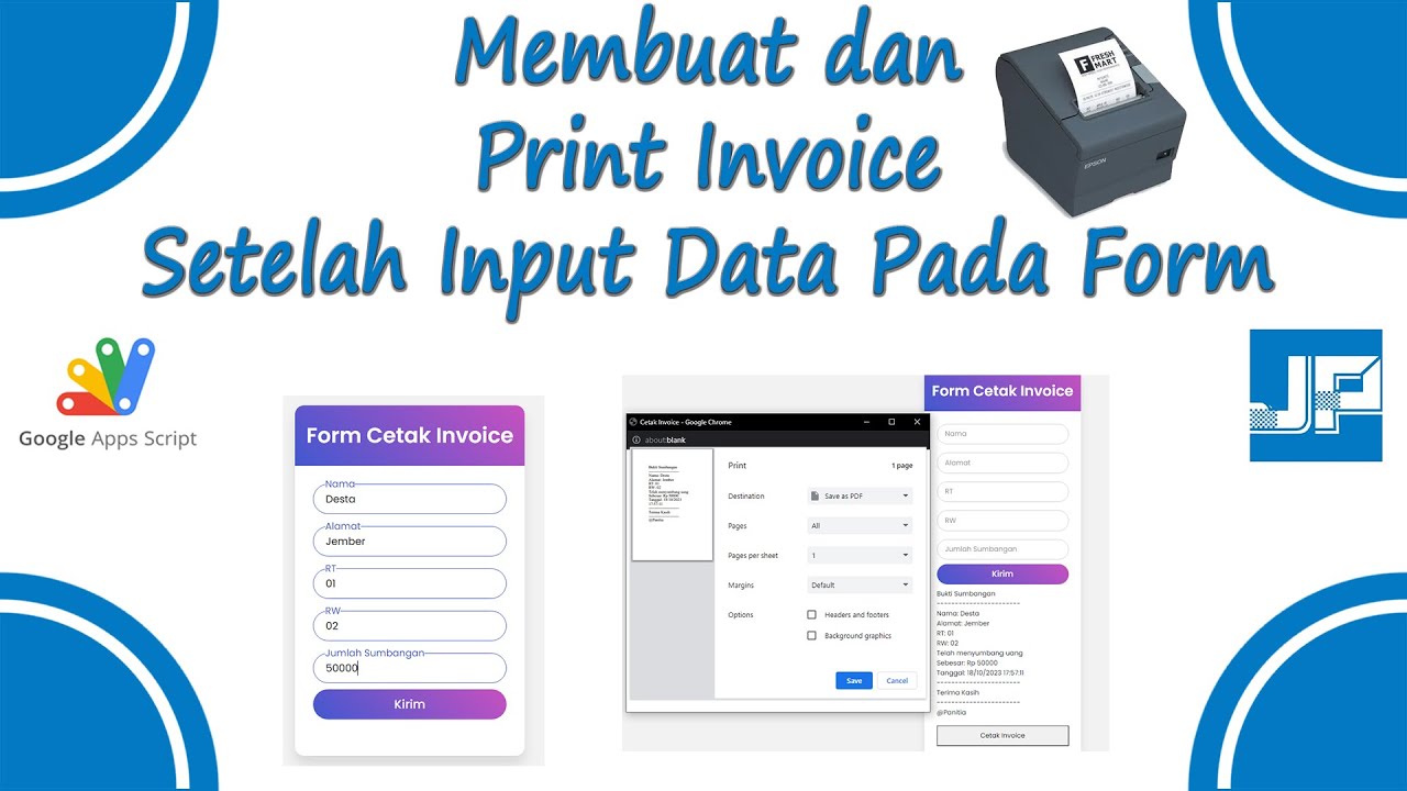 Membuat dan Print Invoice Setelah Input Data