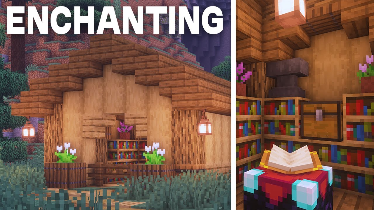 Minecraft I How To Build a Simple Enchanting House - Tutorial