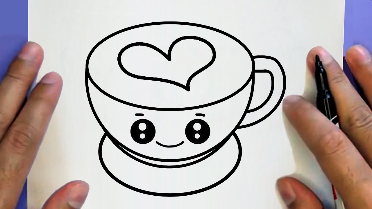 HOW TO DRAW A CUTE COFFEE CUP, STEP BY STEP, DRAW Cute things