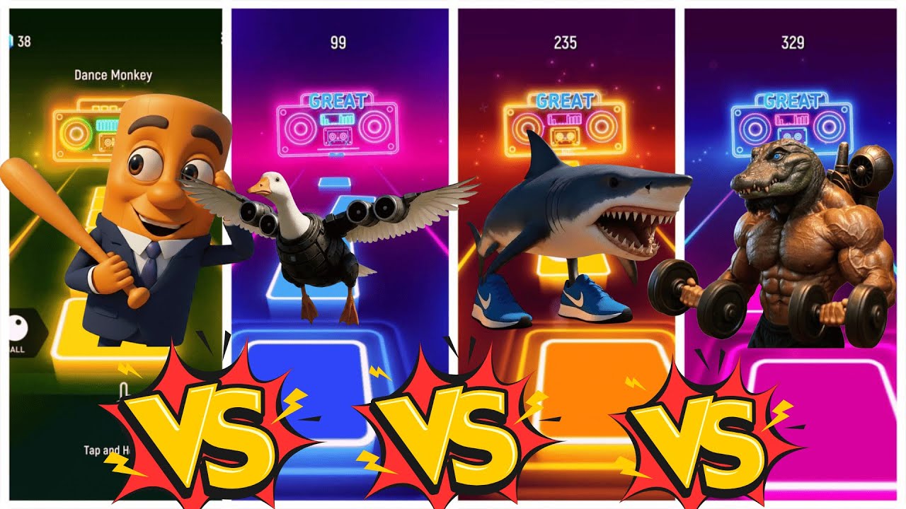 OMG! Tiles Hop – Dark Battle Begins 😱 Who Wins?!