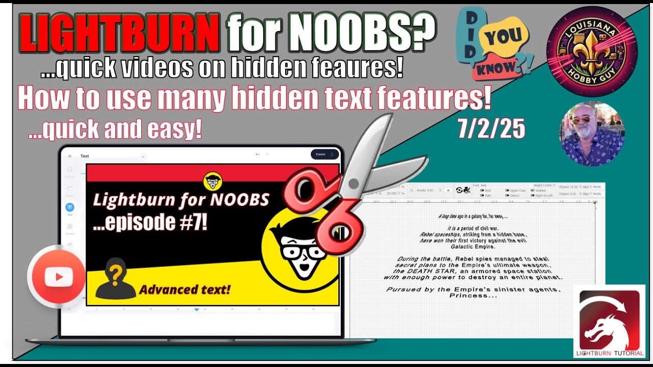 😲 Discovering all of the text tool features in Lightburn!