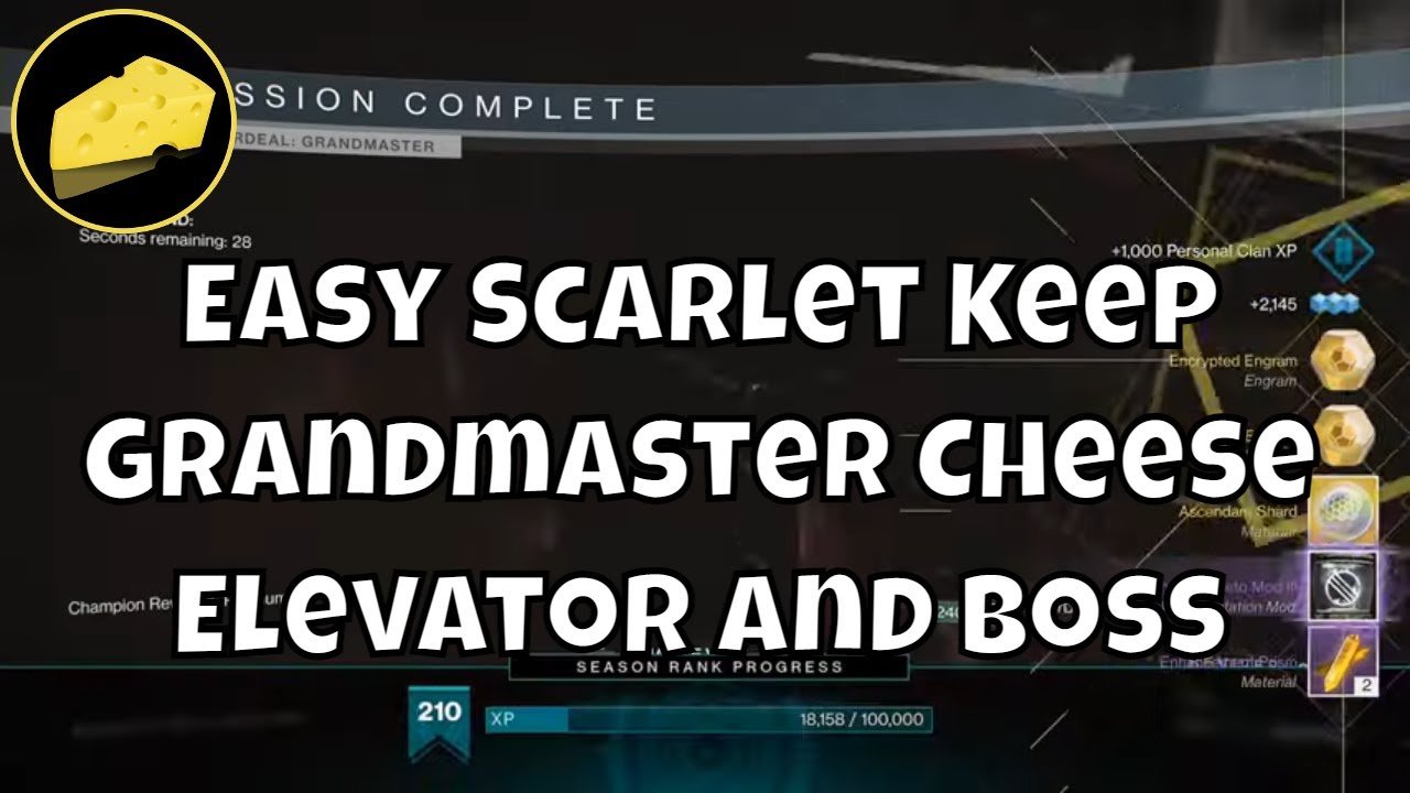 Easy Scarlet Keep Grandmaster Elevator and Boss Cheese Nightfall Ordeal