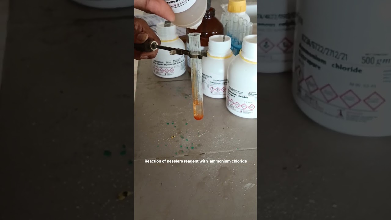 Reaction of nesslers reagent with ammonium chloride