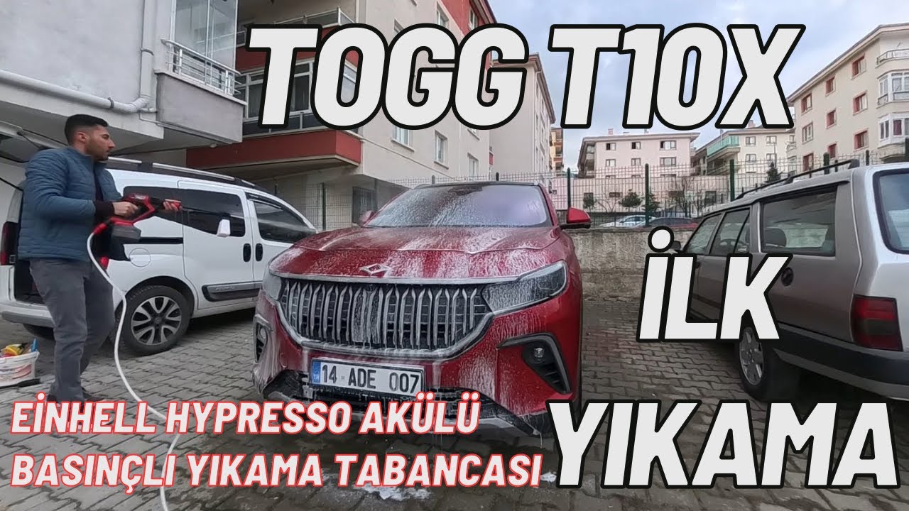 TOGG T10x İLK YIKAMA-ARAÇ YIKARKEN NELERE DİKKAT EDİLMELİ ?-Einhell Akülü Basınçlı Yıkama Tabancası