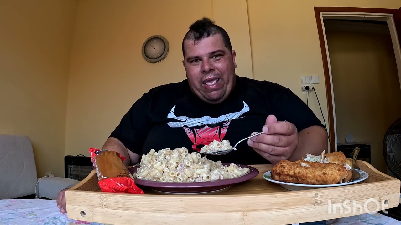 Tasty,🙂Greek Dinner Pasta withTuna and Mayonaise,Fish Fillet and Tulumba.ASMR, MUKBANG!!😊