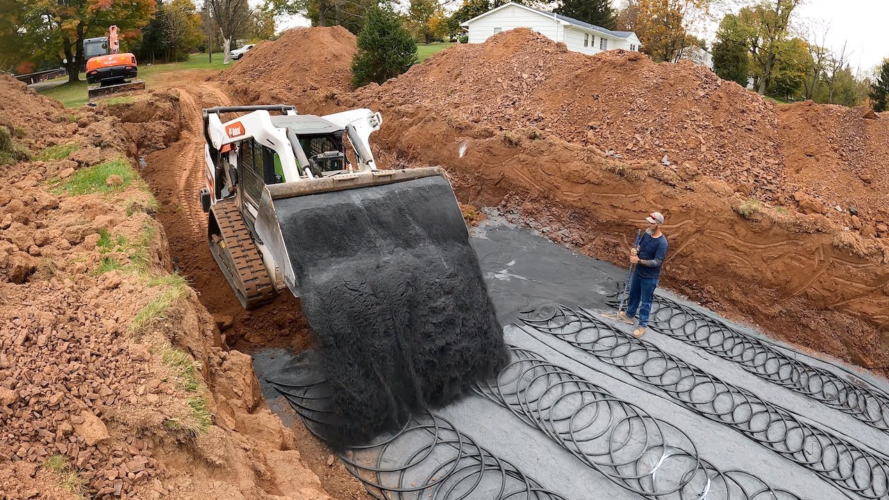 Geothermal dig, pipe fusion, and backfill