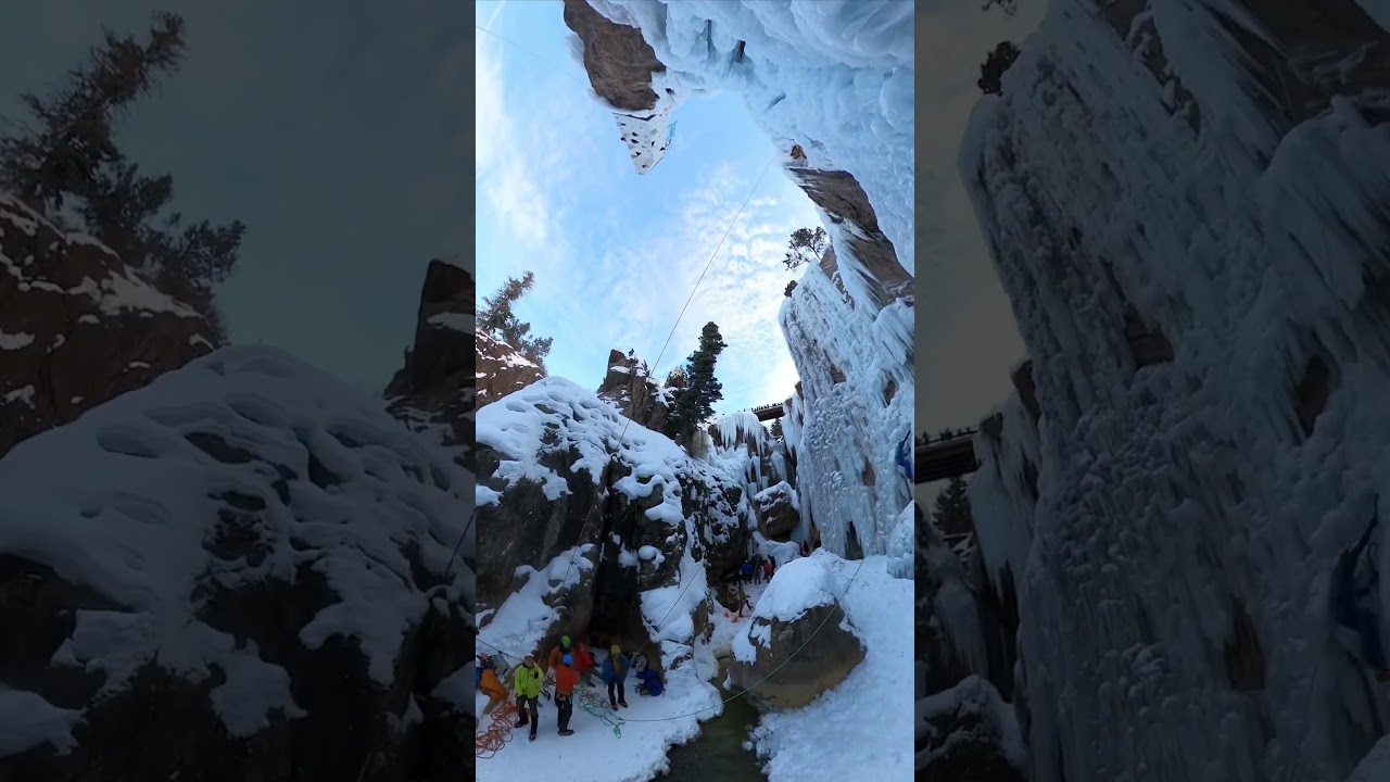 Disneyland for ice climbers in Ouray, Colorado. Ice farming at its best in the west. 