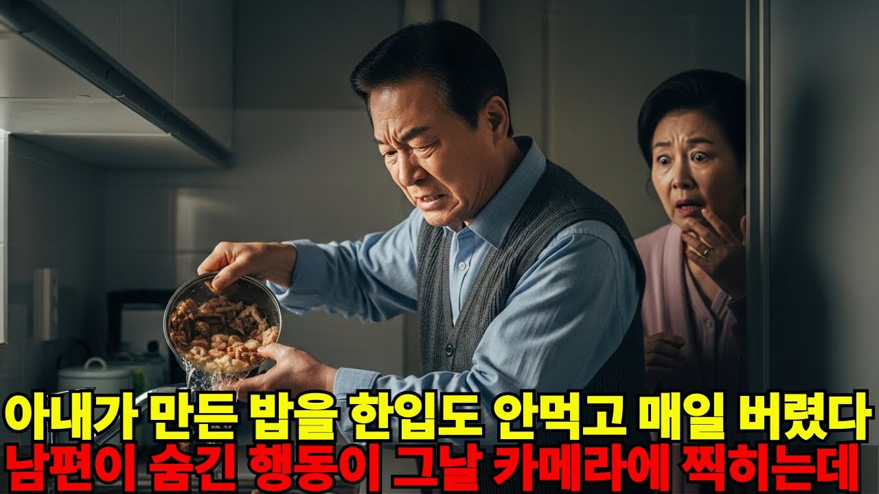아내가 만든 밥을 한입도 안 먹던 남편..몰래카메라에 찍힌 충격적인 행동