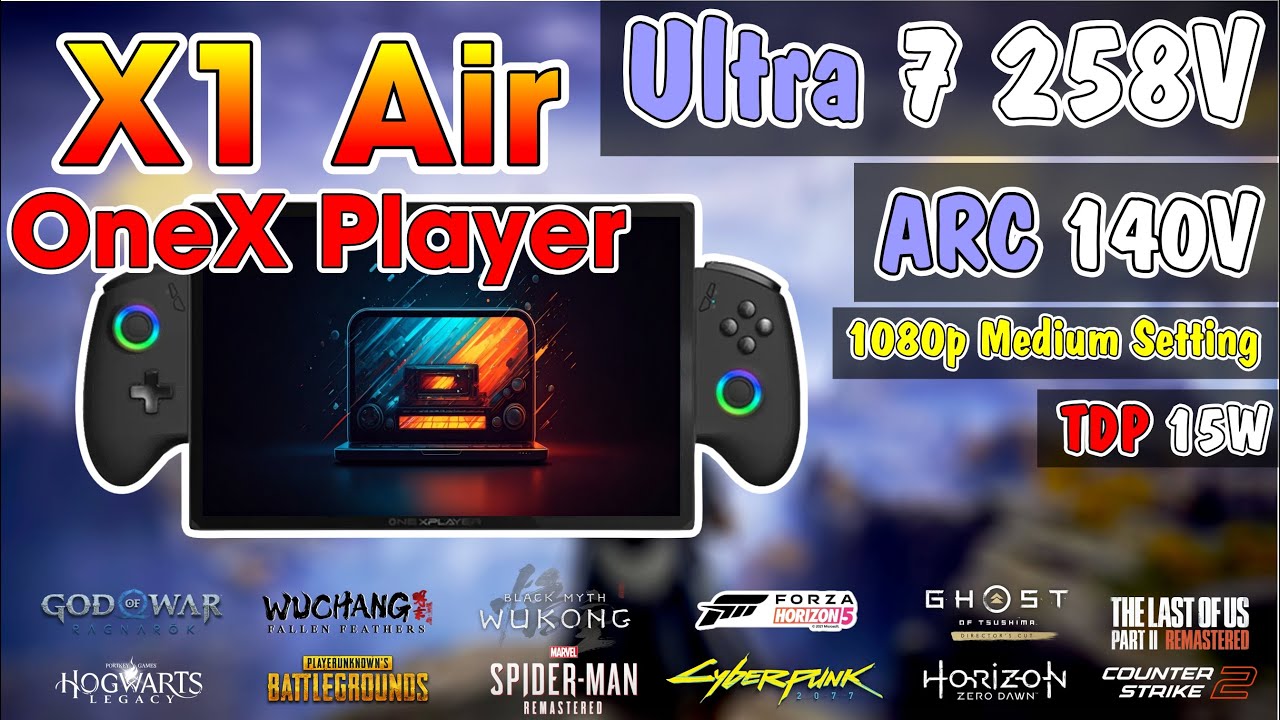 OneXPlayer X1 Air | Ultra 7 258V Vs ARC 140V | Test 13 Game Medium Setting TDP 15w