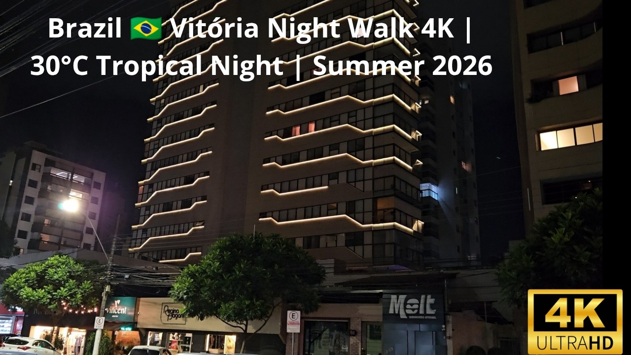 Vitória Brazil🇧🇷 Night Walk 4K | Bermudas Triangle to Shopping Vitória Ep  06