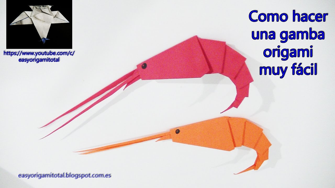 como hacer una gamba origami muy facil