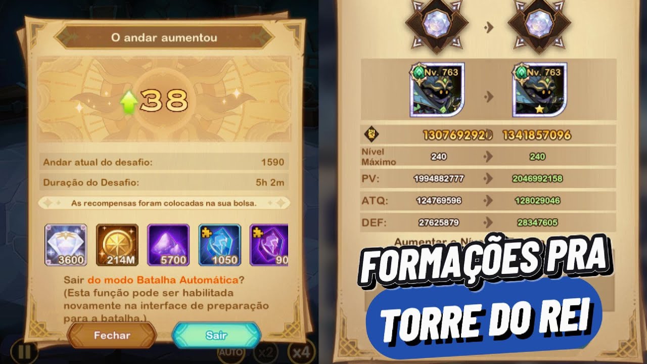 SUBI TORRE COM ESSAS FORMAÇÕES - AFK ARENA