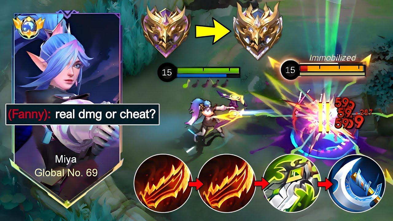170 KILLS!!!! MIYA BEST HIGH DAMAGE BUILD AND EMBLEM 2025! AUTO ONESHOT💀! (they think I'm a cheater)