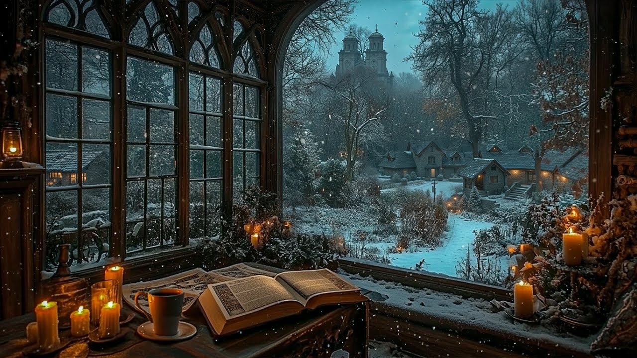 Candlelight Study Nook by the Window | Classical Piano & Cello | Dark Academia Music for Deep Focus