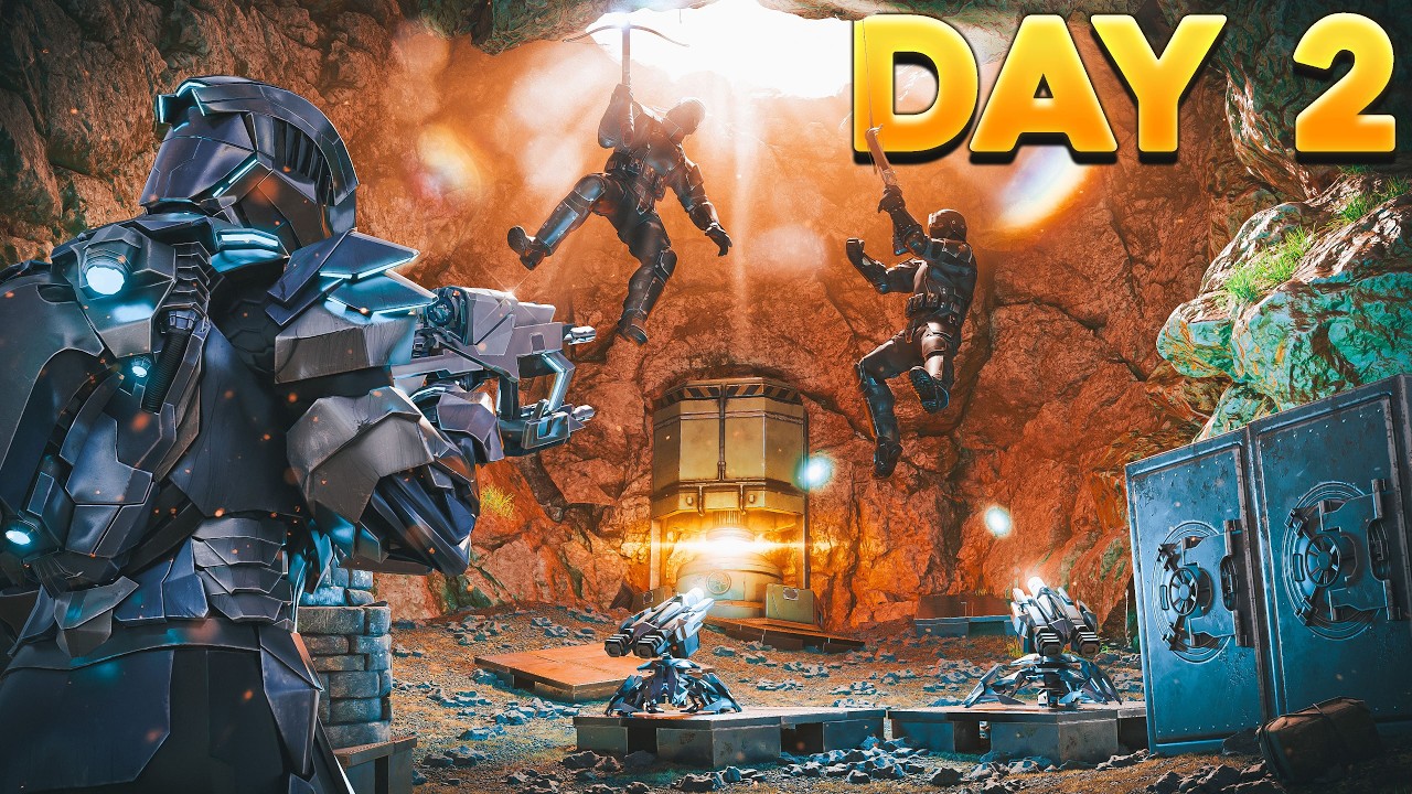 Defending My Insane Dropdown Cave From a Full Tribe in ARK: Survival Evolved