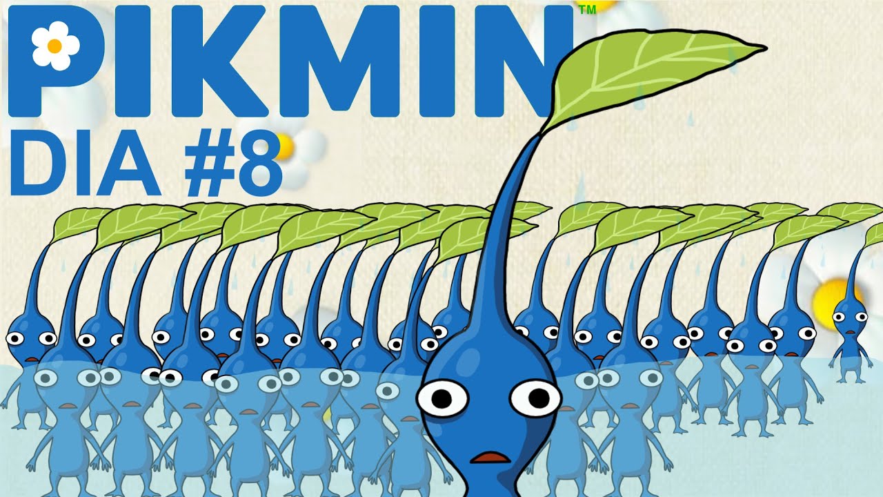 PIKMIN 1 - DIA 8. formando um exército de Pikmin azuis