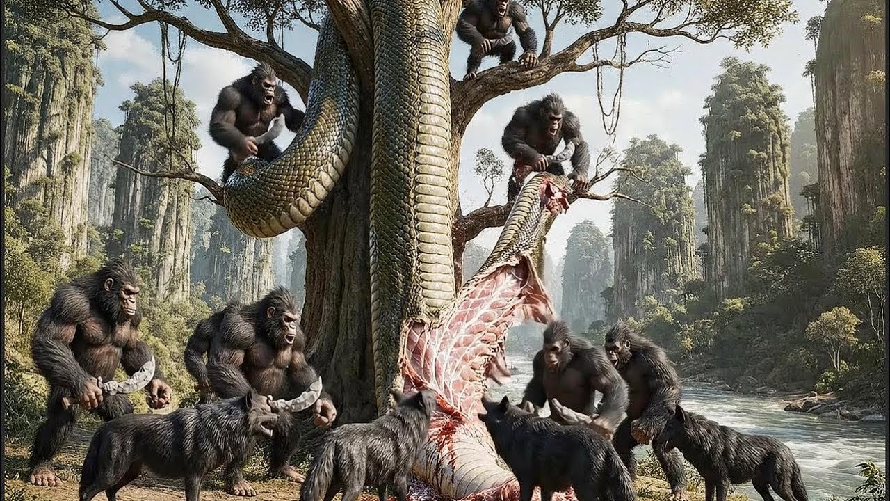 Life Million Year Ago | Prehistoric Humans Confront Ancient Pythons - The Fierceest Battle Ever