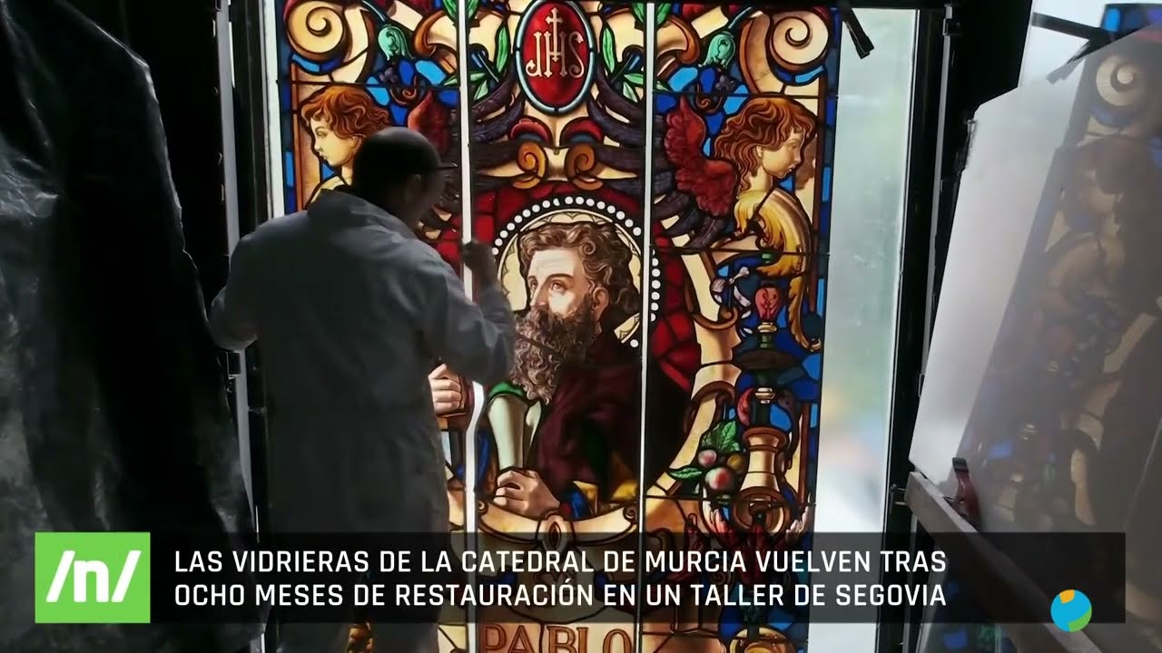 31/07/2024 Las vidrieras de la Catedral de Murcia vuelven tras ocho meses de restauración.