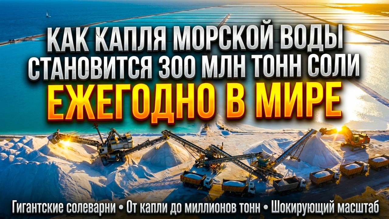 Как капля морской воды становится миллионами тонн чистой соли?
