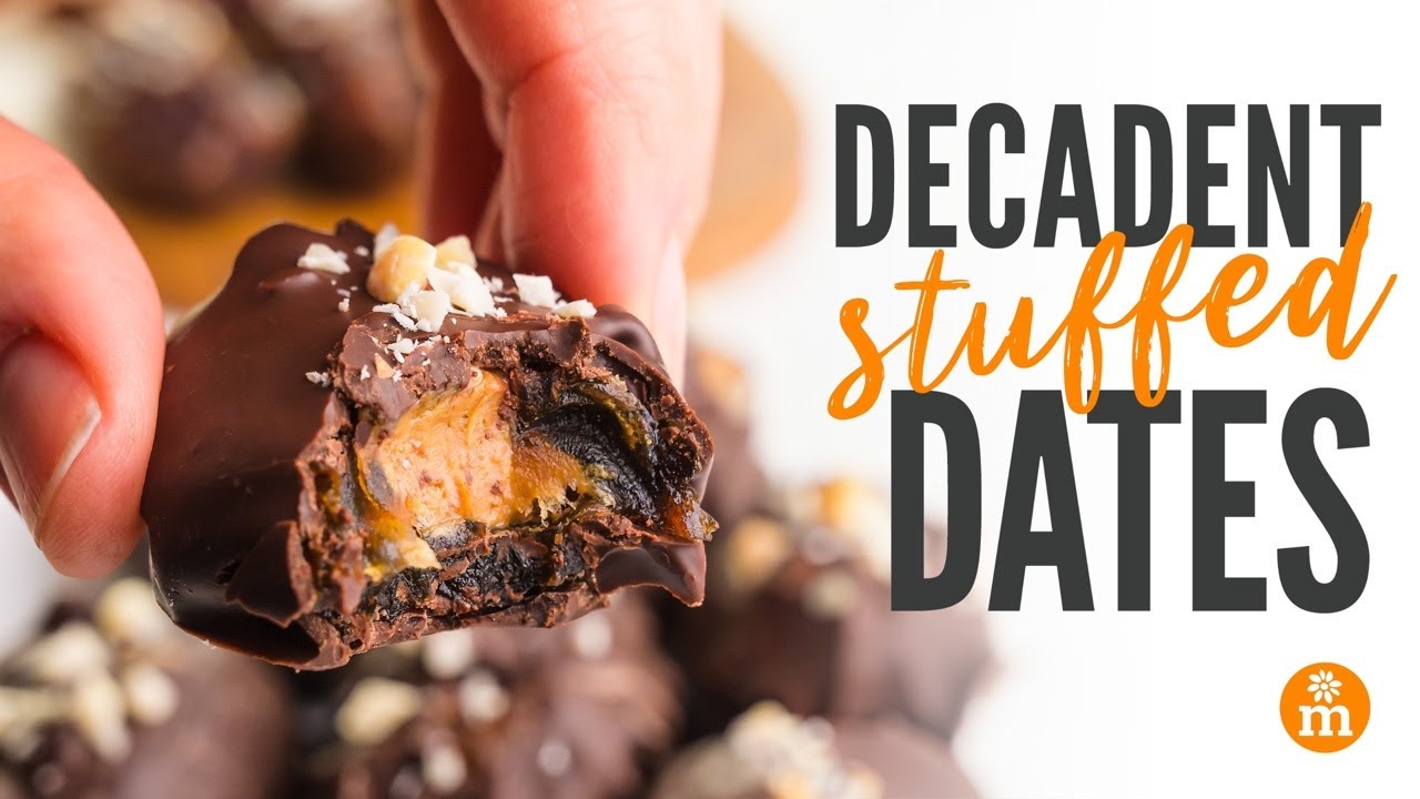 Vegan Stuffed Candy Bar Dates 3 Ways — Snickers Dates, Almond Joy Dates, and Mars Bar Dates!