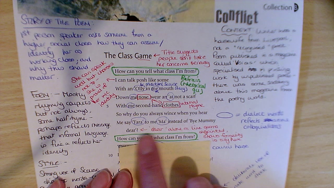 Class Game Edexcel poetry