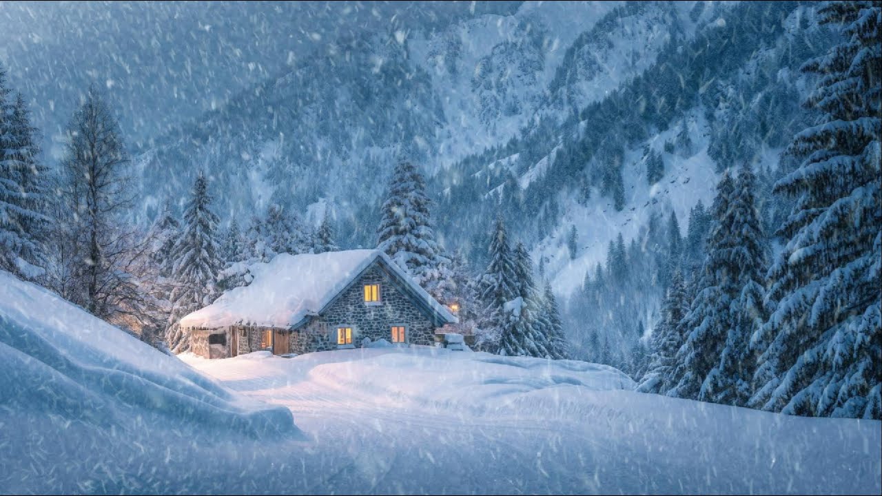 HEAVY SNOWSTORM Sounds for Sleep & Insomnia | 3 Hours of Freezing Mountain Ambience