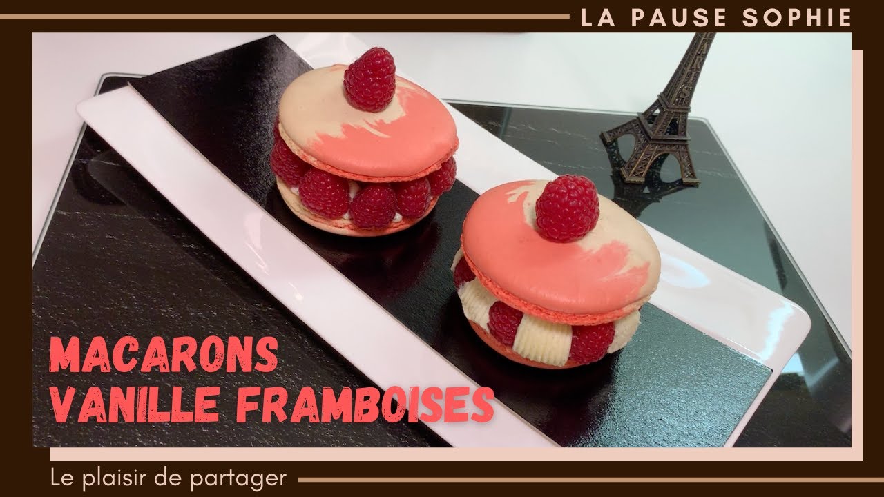 Macarons vanille framboises / Vanilla raspberries macarons
