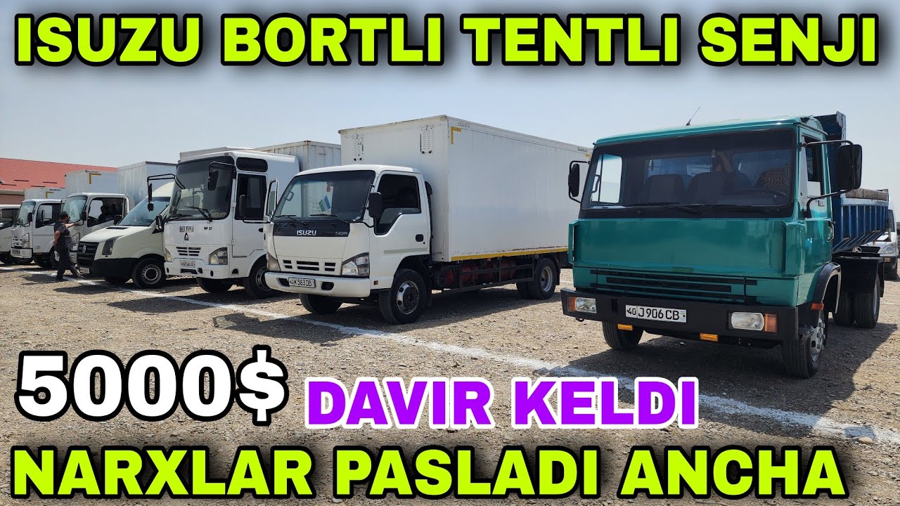 4 AVGUST FARG'ONA MASHINA BOZORIDA ISUZU ZIL GAZ 53 CHANGAN SPRENTER MERS TOLIB KETDI