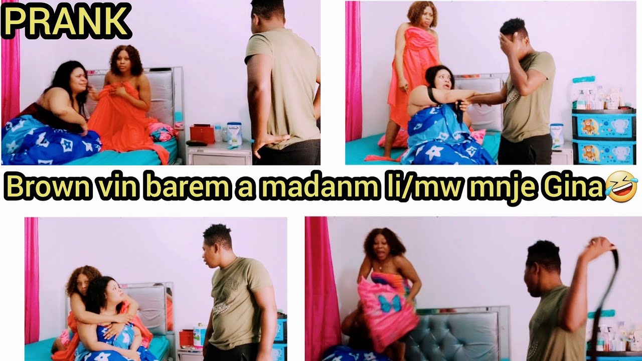 Prank/Bronw vin kenbem a madanm li😂mw manje Gina nan men maril