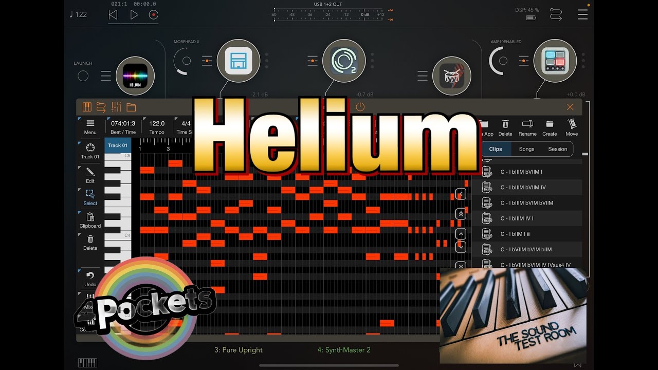 Helium Midi Sequencer Updated with 1000s of New Modal Chord Progressions - iPad Demo